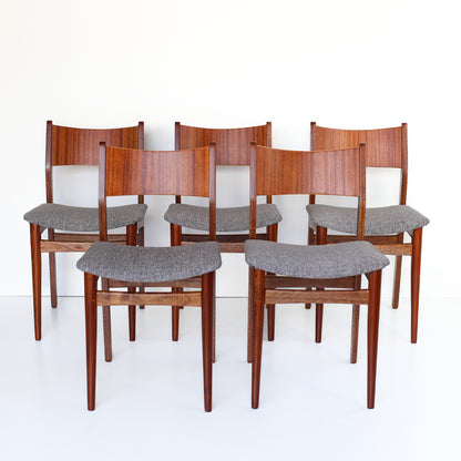 Set of Five Mid-century Dining Chairs