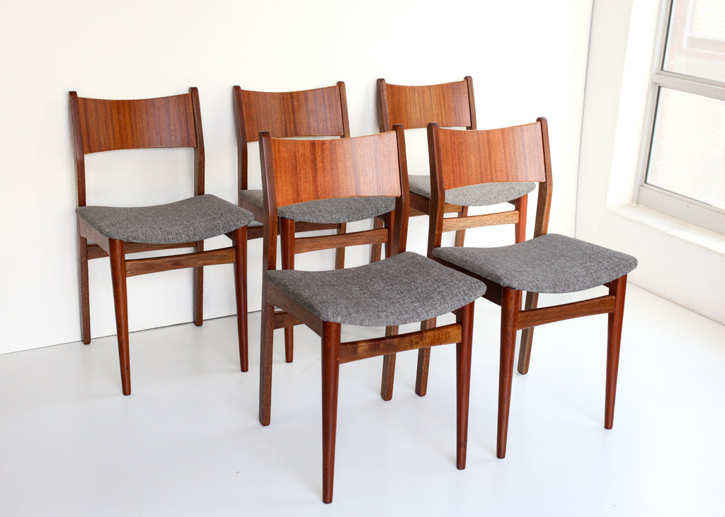 Set of Five Mid-century Dining Chairs