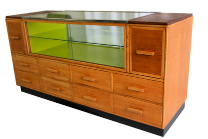 Solid Oak and Kiaat Haberdashery Counter