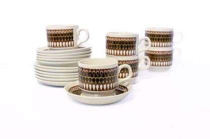 Six 1970's Biltons Ironstone Trios