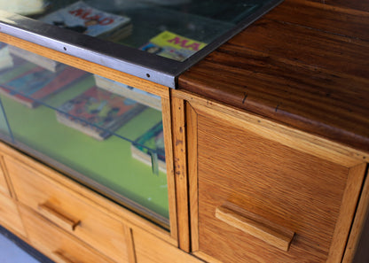 Solid Oak and Kiaat Haberdashery Counter