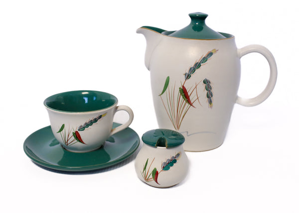 12 Piece Denby Greenwheat Tea Set