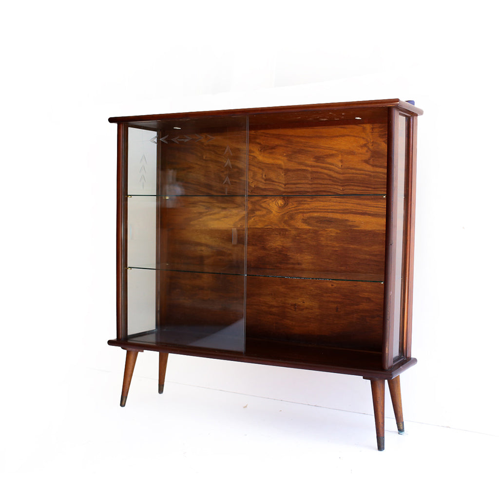 Solid Wood Mid-century Display Cabinet