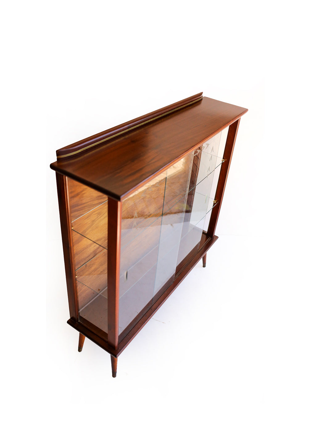 Solid Wood Mid-century Display Cabinet