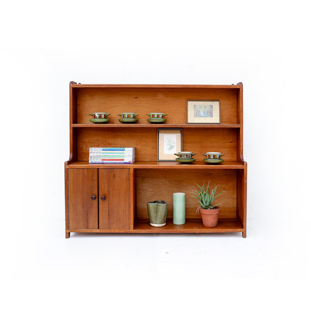 Solid Wood Shelf with a Cabinet
