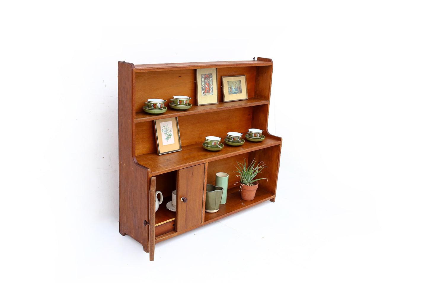 Solid Wood Shelf with a Cabinet
