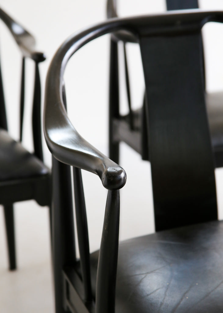 A Set of Four 1940's Hans Wegner Type China Chairs