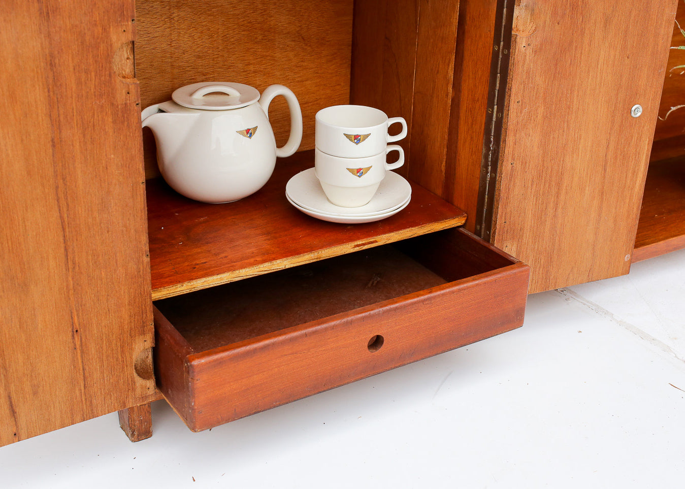 Solid Wood Shelf with a Cabinet