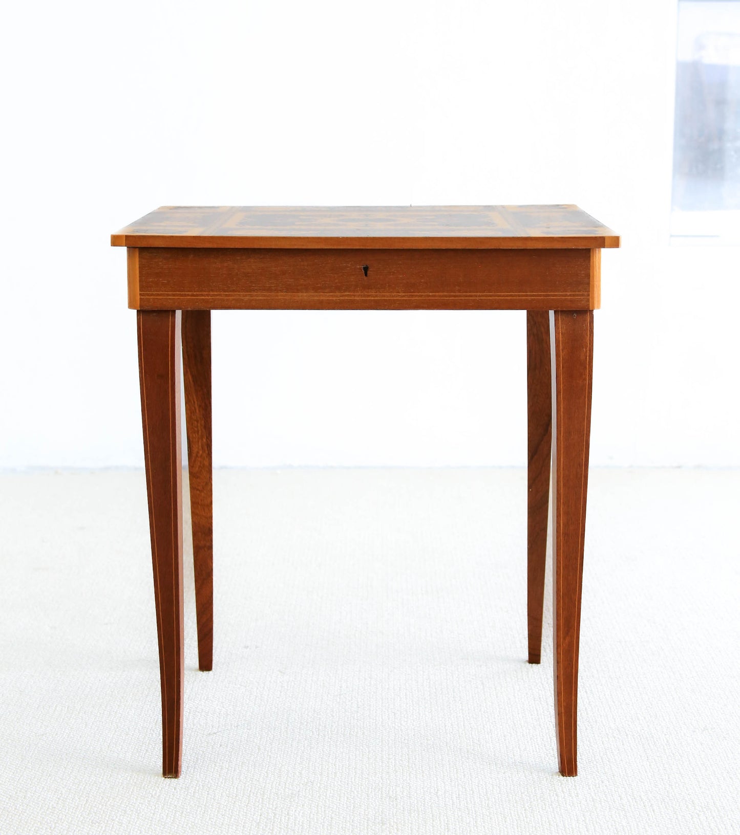 Italian Music Box Side Table with Inlaid Top, 1950s