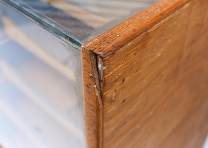 20 Drawer Oak and Glass Haberdashery Cabinet