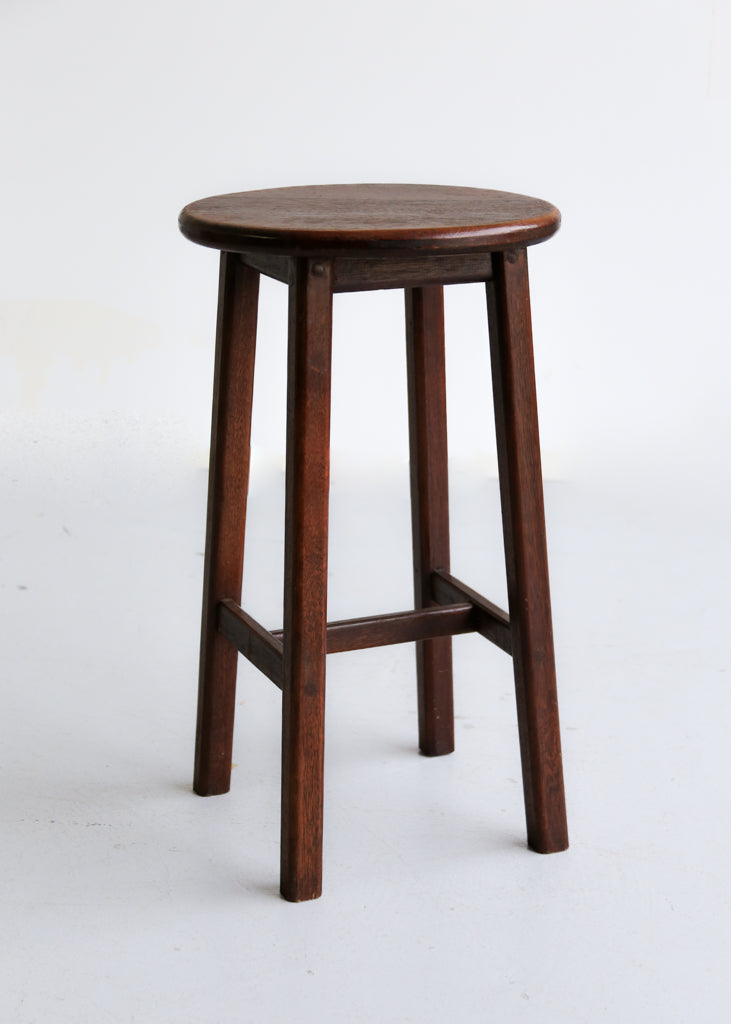 Four Solid Wood Vintage Bar Stools