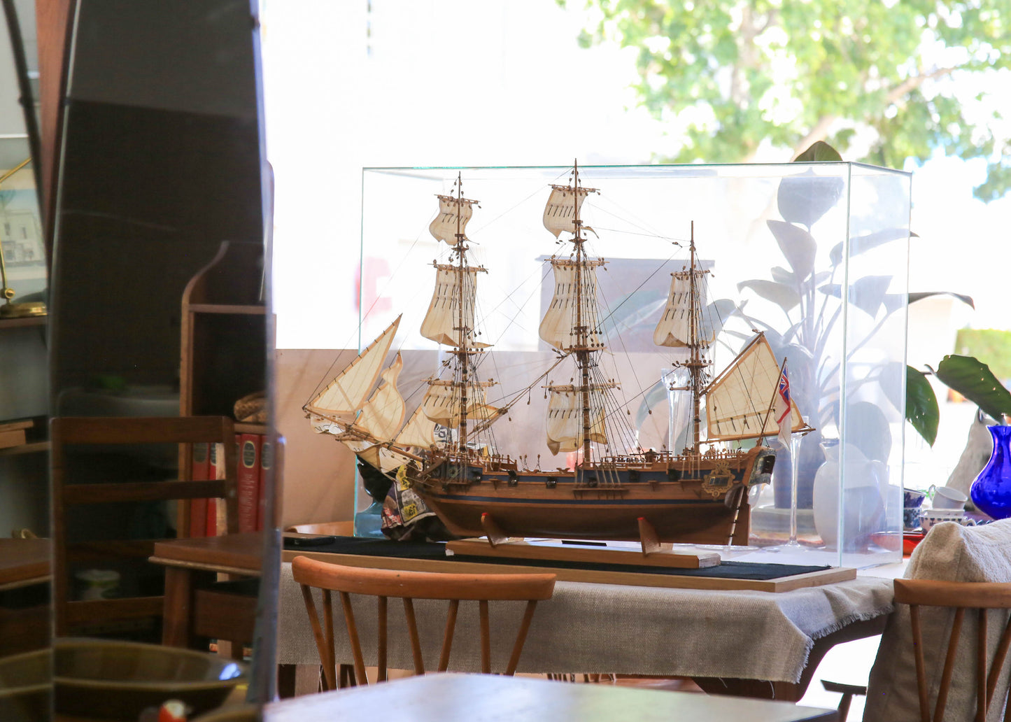 Tall Ship Model in a Glass Case