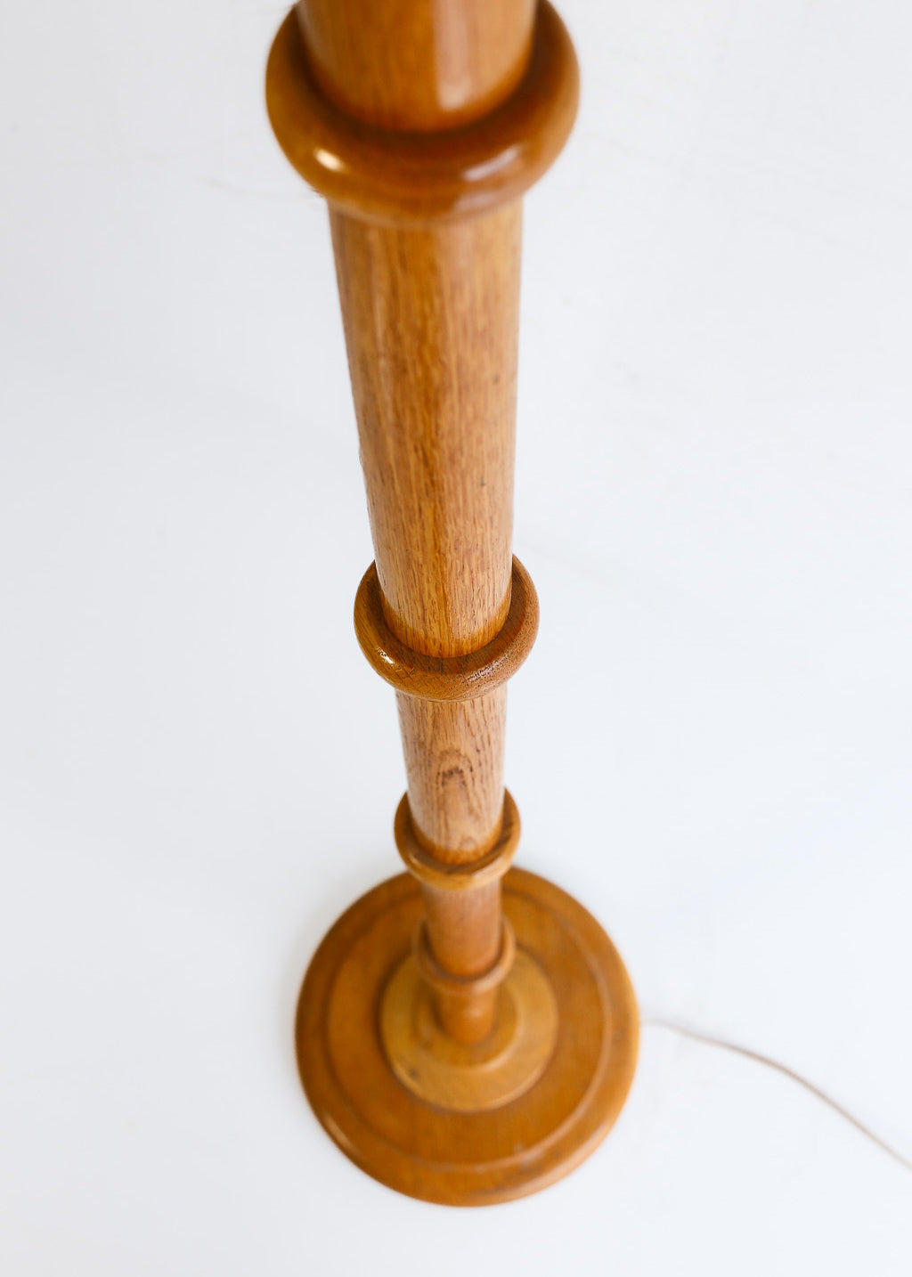 Tall Vintage Oak Floor Lamp