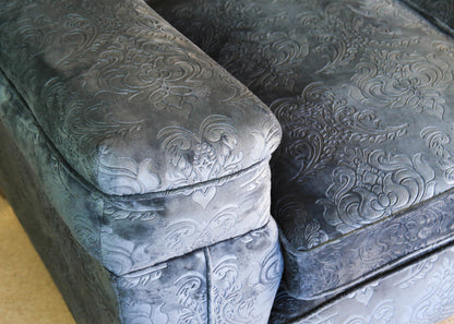 Large Art Deco Sofa in Textured Velvet