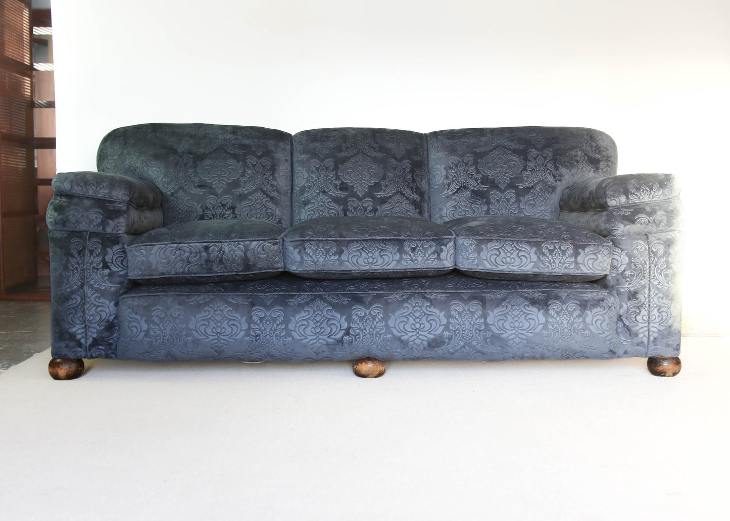 Large Art Deco Sofa in Textured Velvet