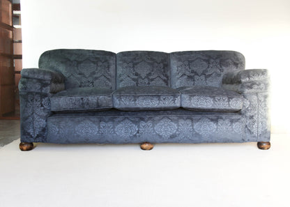 Large Art Deco Sofa in Textured Velvet