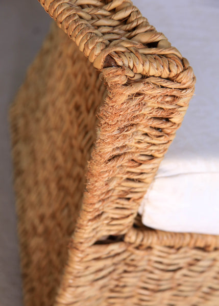 A Pair of Vintage Woven Rattan Rafia Chairs