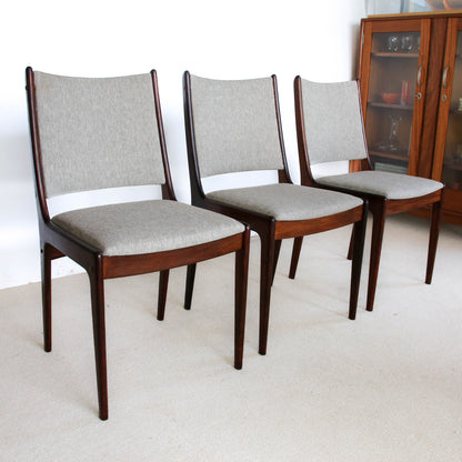 Set of Five Rosewood Dining Chairs by Johannes Andersen for Uldum Møbler (Denmark)