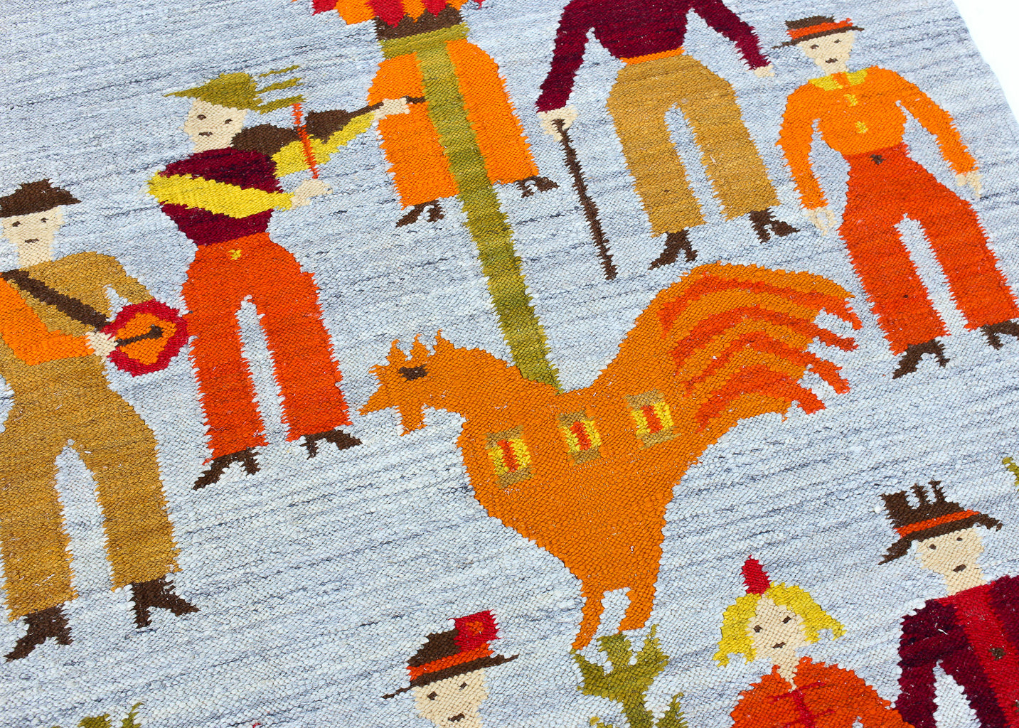 Vintage Polish Hand-woven Tapestry Rug