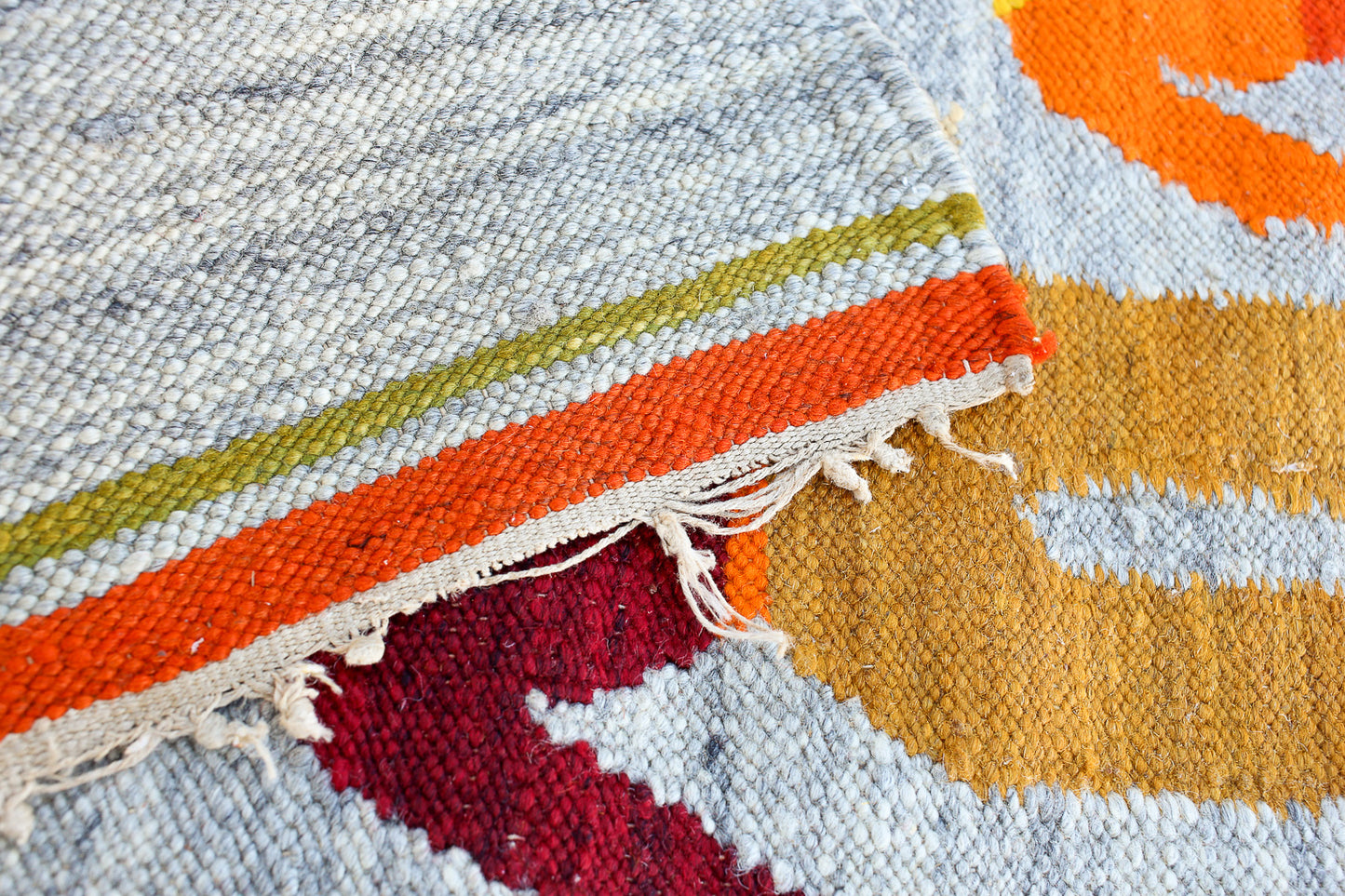 Vintage Polish Hand-woven Tapestry Rug