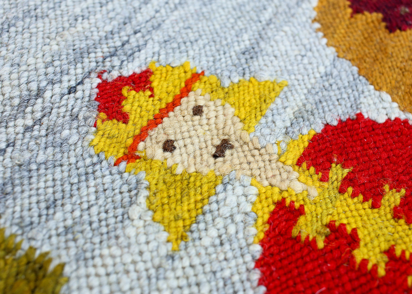 Vintage Polish Hand-woven Tapestry Rug