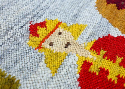 Vintage Polish Hand-woven Tapestry Rug