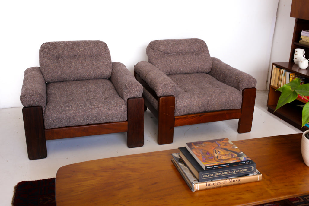 A Pair of Brutalist Armchairs