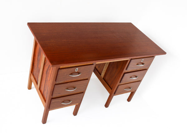 Small Vintage Desk with Six Drawers