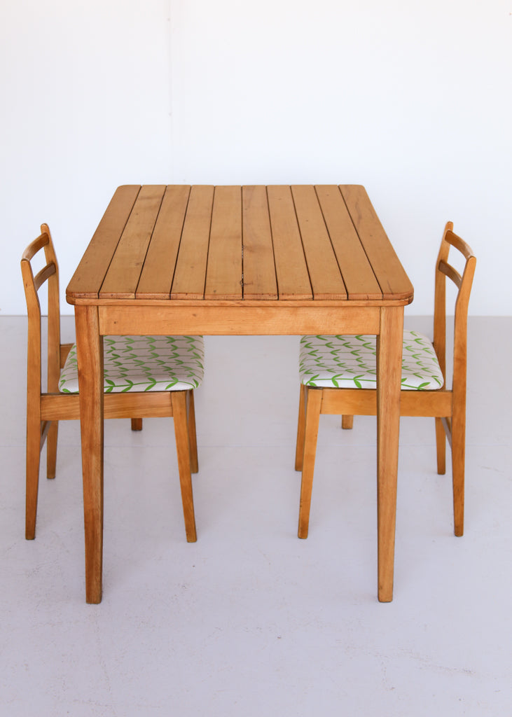 Vintage Solid Beech Kitchen Table