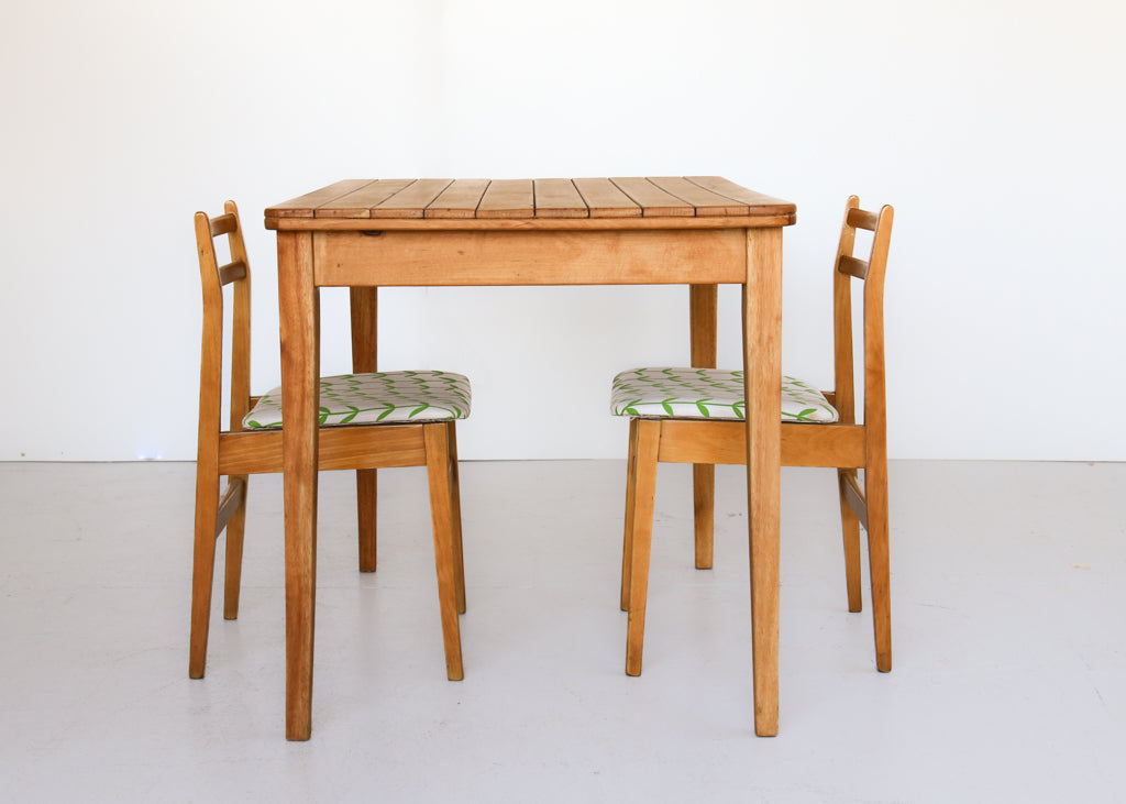 Vintage Solid Beech Kitchen Table