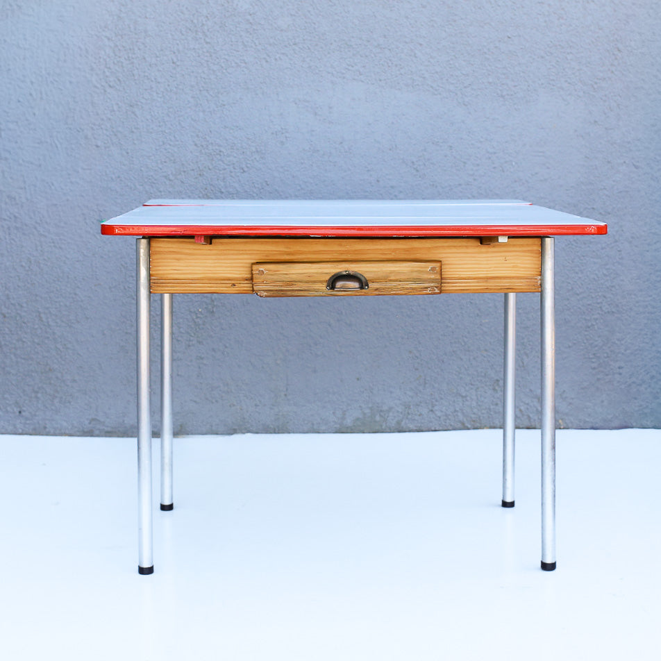 Extendable Enamel Top Kitchen Table