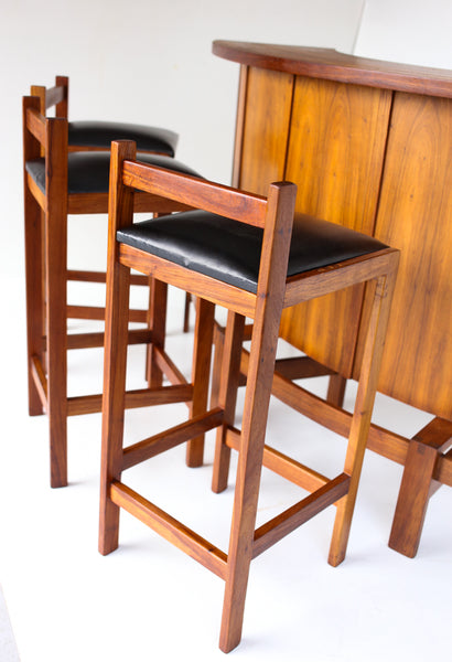 Mid-century Bar Counter with Three Chairs