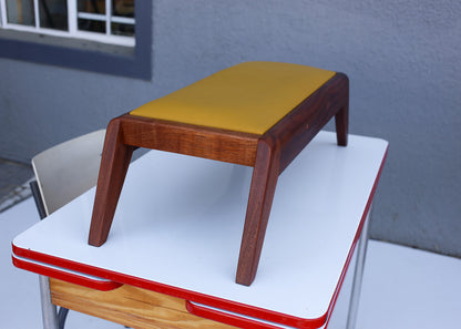 Low Footstool with a Leather Top