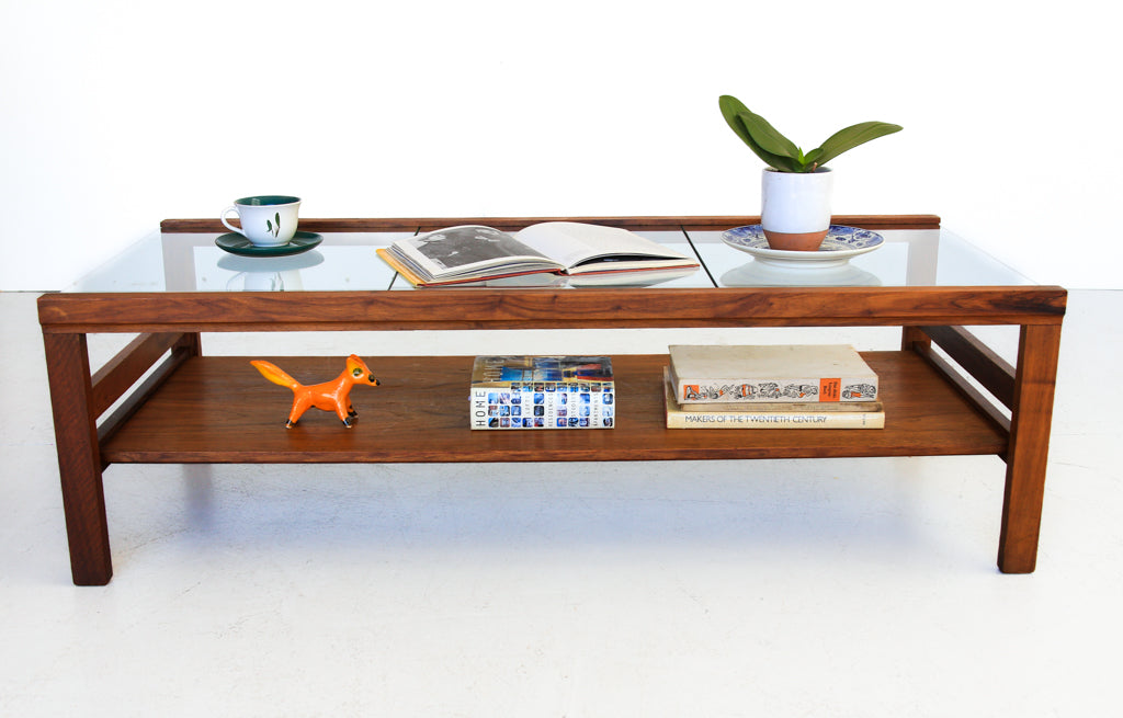 DS Vorster Glass and Kiaat Coffee Table