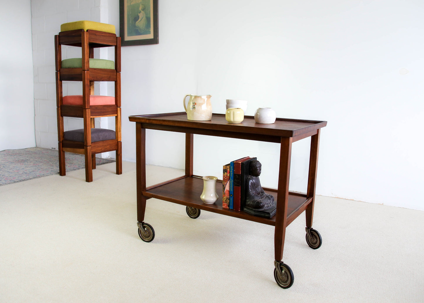 Vintage Imbuia Trolley