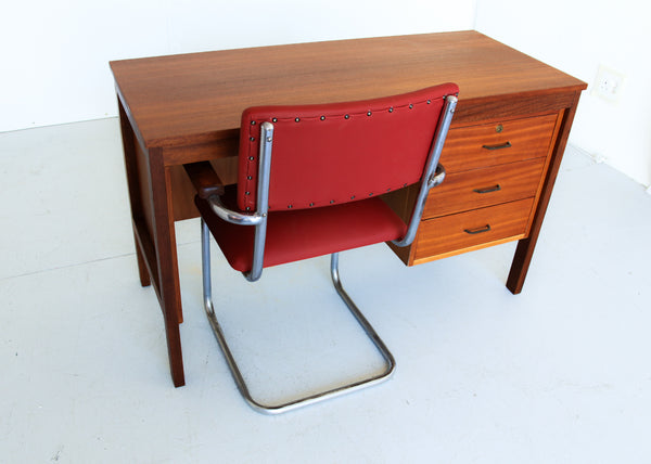Vintage Modern Desk in Sapele
