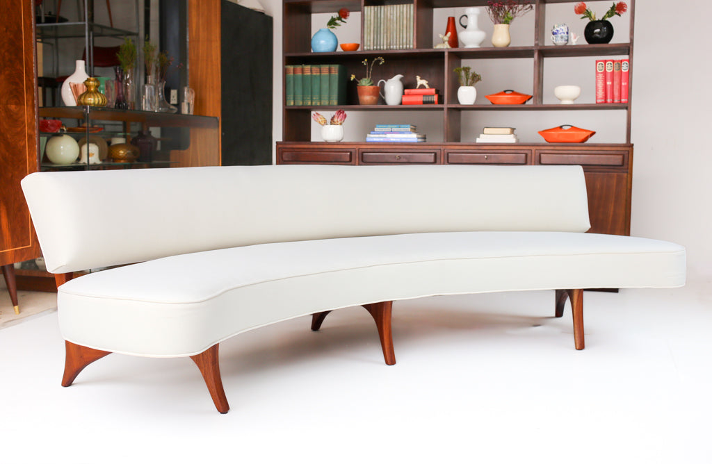 Rare Floating Curved Sofa by Vladimir Kagan
