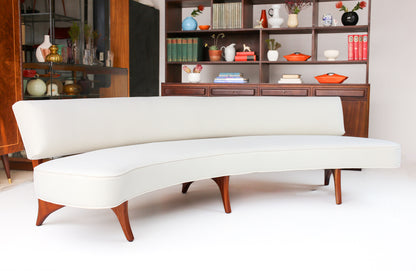 Rare Floating Curved Sofa by Vladimir Kagan