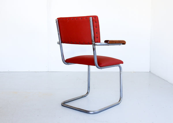 Chrome and Vinyl Bauhaus Chair