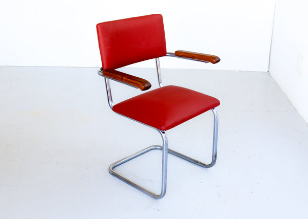 Chrome and Vinyl Bauhaus Chair