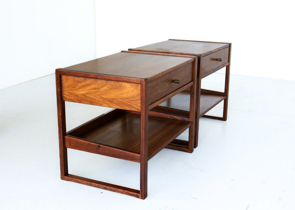 A Pair of Solid Kiaat Bedside Cabinets by DS Vorster