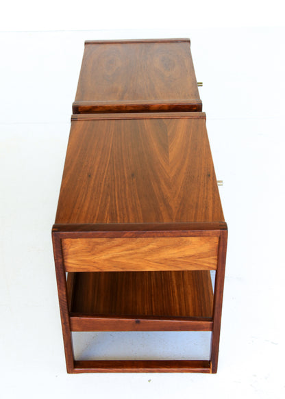 A Pair of Solid Kiaat Bedside Cabinets by DS Vorster