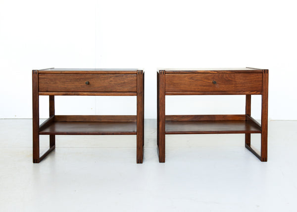 A Pair of Solid Kiaat Bedside Cabinets by DS Vorster