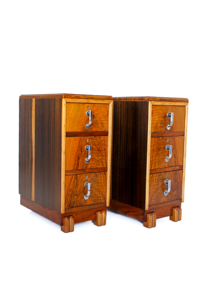 A Pair of Late Art Deco Bedside Cabinets