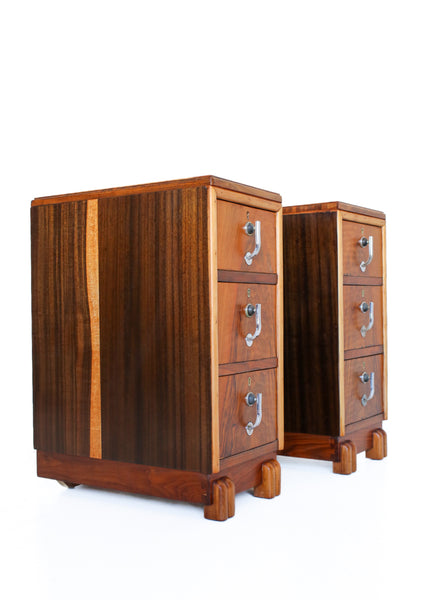 A Pair of Late Art Deco Bedside Cabinets