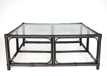 Four Piece Black Cane Patio Set
