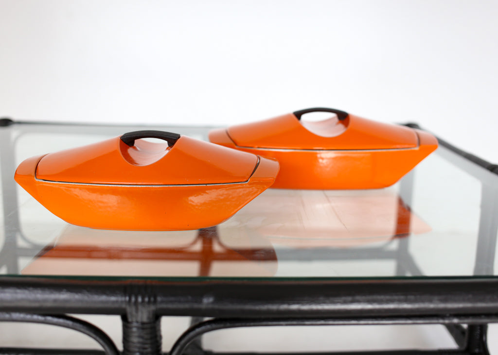 Rare Le Creuset Cast Iron and Enamel Casseroles by Raymond Loewy (1958)