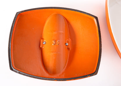Rare Le Creuset Cast Iron and Enamel Casseroles by Raymond Loewy (1958)