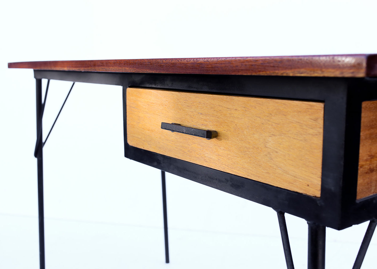 MCM Steel and Solid Wood Desk