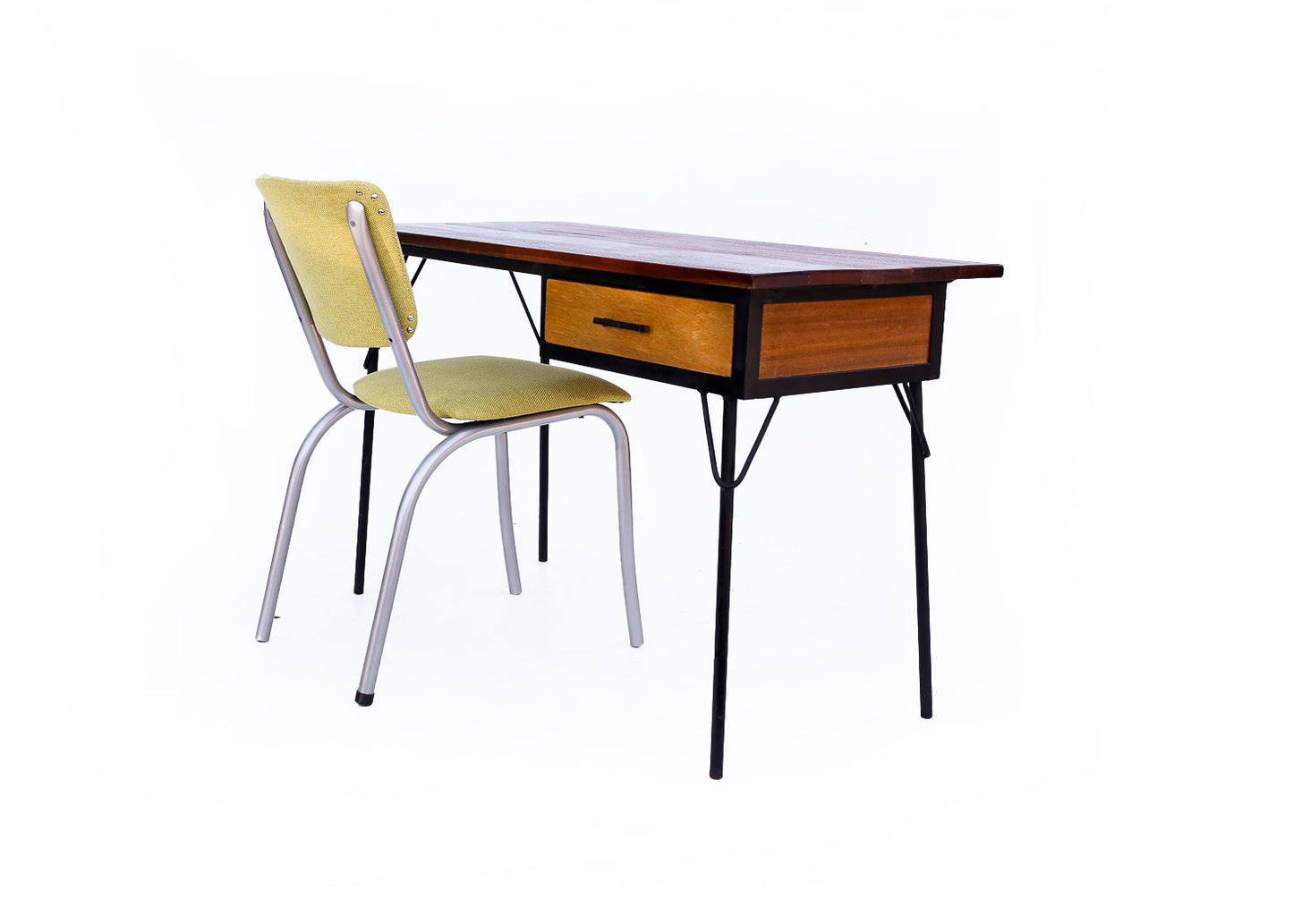 MCM Steel and Solid Wood Desk